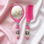 Beaded Comb and Mirror Set